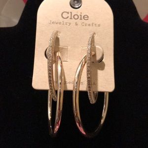 💫Gold twin set of gold open ended hoop earrings
